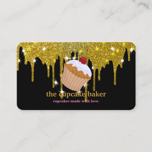 Carte De Visite Logo Cupcake Moderne Boulangerie Chef Cuisine Conf (Devant)