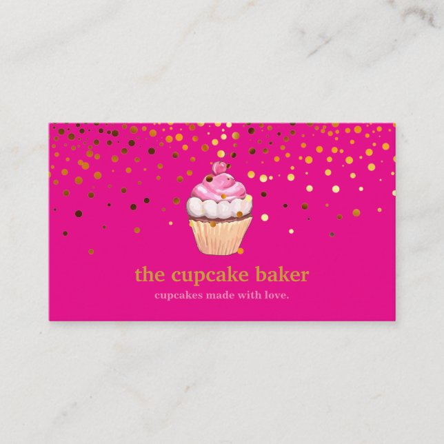 Carte De Visite Logo Cupcake Moderne Boulangerie Chef Cuisine Conf (Devant)