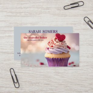 Carte De Visite Logo Cupcake Moderne Boulangerie Chef Cuisine Conf