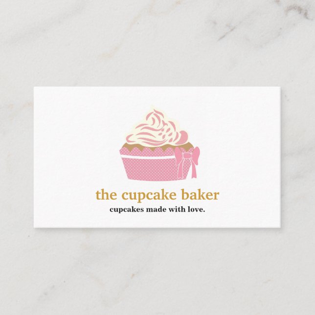 Carte De Visite Logo Cupcake Moderne Boulangerie Chef Restauration (Devant)