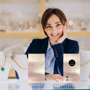 Carte De Visite Logo Custom Jewelry Card Social Media Rose