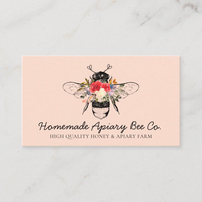Carte De Visite Logo d'abeille d'apiculteur Apiary miel (Devant)