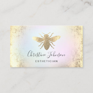 Carte De Visite Logo d'abeille en feuille d'or FAUX sur les couleu