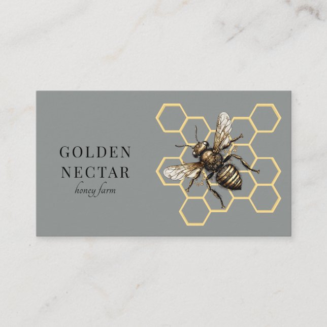 Carte De Visite Logo d'abeilles vintages (Devant)