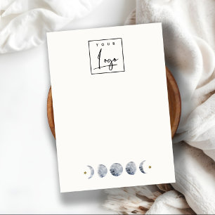 Carte De Visite Logo d'affichage de bijoux en noir céleste chic