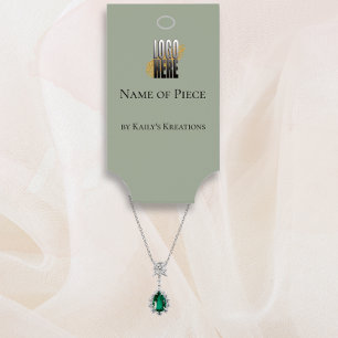 Carte De Visite Logo d'affichage du bracelet à pendage vert Sage m