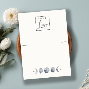 Carte De Visite Logo d'affichage du collier d'aquarelle céleste