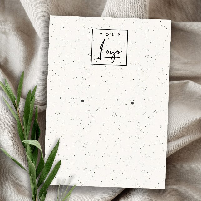 Carte De Visite Logo d'affichage en céramique blanche subtile (Créateur téléchargé)
