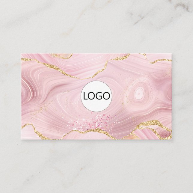 Carte De Visite Logo d'Agate de rose vierge professionnel moderne  (Devant)