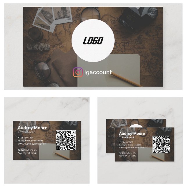 Carte De Visite Logo d'agent de voyage (Travel Agent Logo Business Cards)