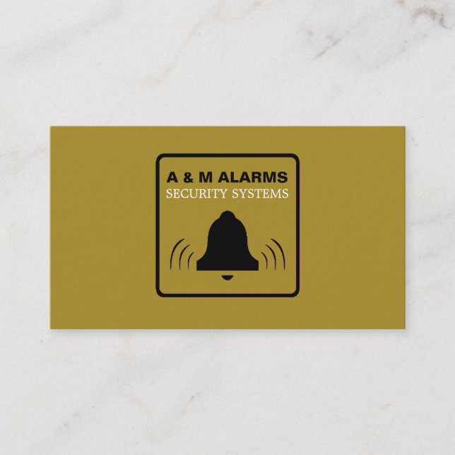 Carte De Visite Logo d'alarme Black & Gold, Service d'alarme de sé (Devant)
