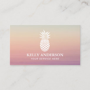 Carte De Visite Logo d'ananas Elegant Pastel Ombre
