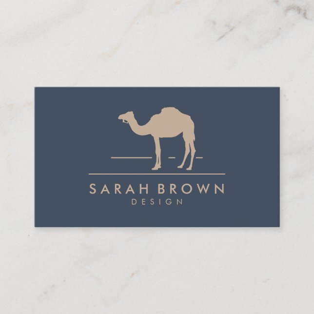 Carte De Visite Logo d'animal de désert chameau marine (Devant)