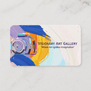 Carte De Visite Logo d'appareil photo Arts créatifs Pinceau pe