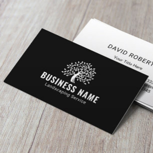 Carte De Visite Logo d'arbre professionnel de Landscaping & Lawn C