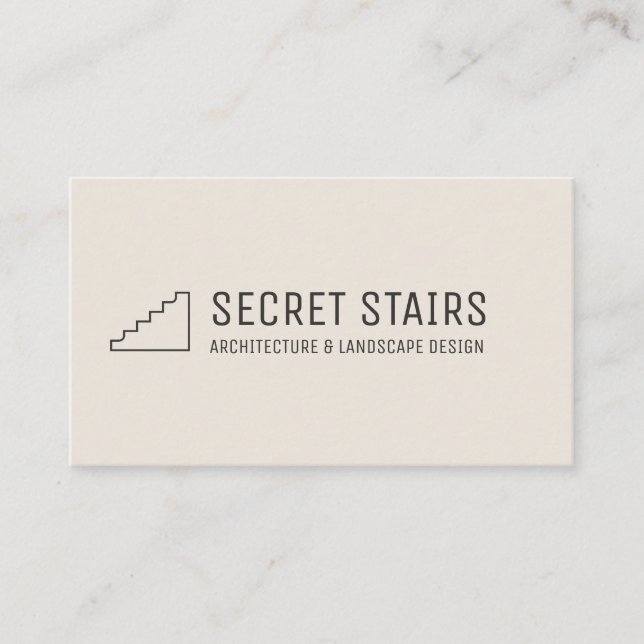 Carte De Visite Logo d'architecture minimal noir Escaliers Marches (Devant)