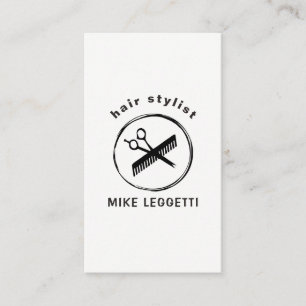 Carte De Visite Logo d'arrondi de liste de cheveux avec chèvres e