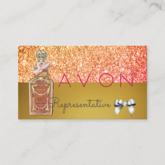 Carte De Visite Logo d'Avon Instagram doré rose