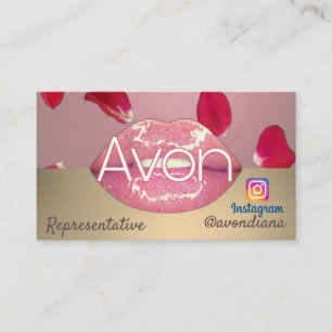 Carte De Visite Logo d'Avon Instagram roses esthétiques roses et o