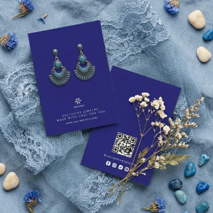 Carte De Visite Logo de base pour présentoir à bijoux bleu minuit 