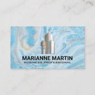 Carte De Visite Logo de bâtiment immobilier Professionnel des af
