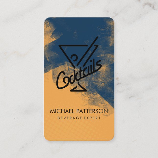 Carte De Visite Logo de boisson Cocktail Martini (Devant)