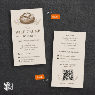 Carte De Visite Logo de Boulangerie Artisanale au Pain au Levain R