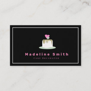 Carte De Visite Logo de boulangerie de gâteau de mariage en or fau