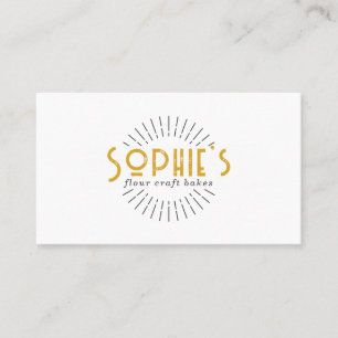 Carte De Visite Logo de boulangerie Gold White