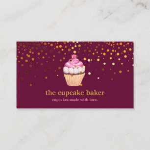 Carte De Visite Logo de boulangerie moderne Cupcake Chef traiteur
