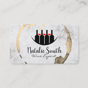 Carte De Visite Logo de Bouteilles de Vin Tache de Vin
