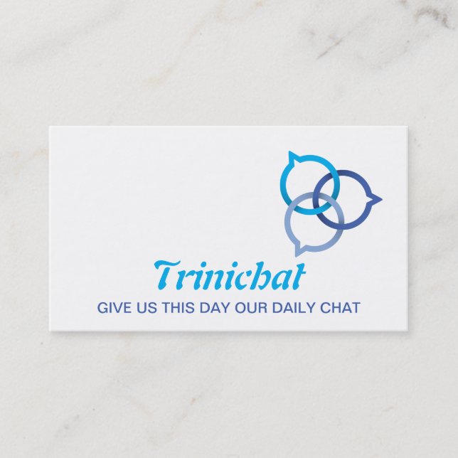 Carte De Visite Logo de bulle de discussion Trinity (bleu) (Devant)