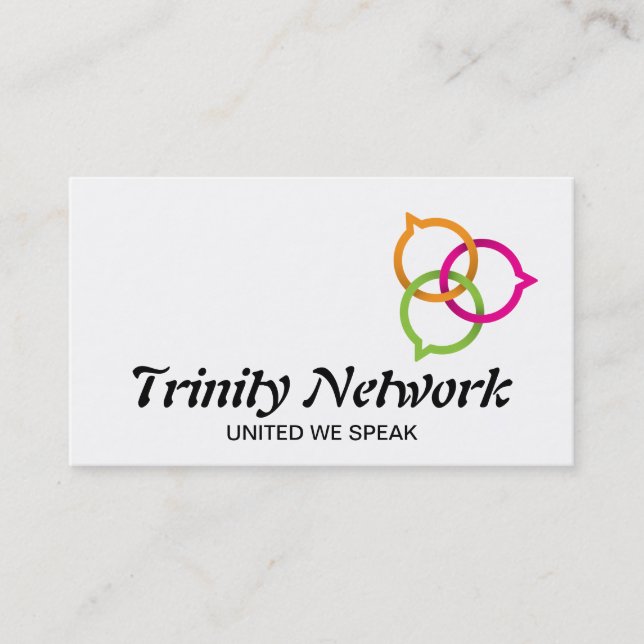 Carte De Visite Logo de bulle de parole de la Trinité (Devant)