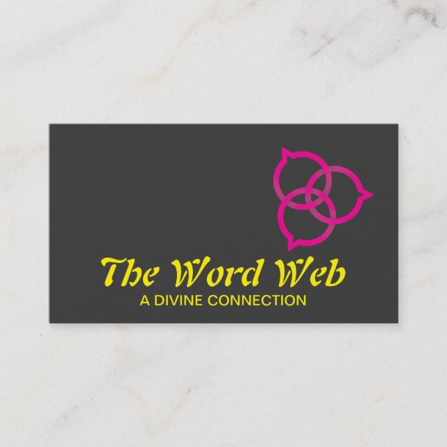 Carte De Visite Logo de bulle de parole Trinity (rose) (Devant)