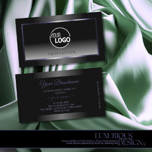 Carte De Visite Logo de cadre bleu moderne noir et blanc