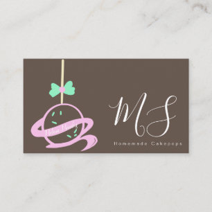 Carte De Visite Logo de Cakepop Ruban Bannière Décorateur de Gâtea