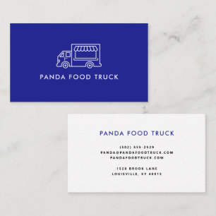 Carte De Visite Logo de camion alimentaire bleu et blanc