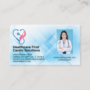 Carte De Visite Logo de cardiologie Médecine Médecin