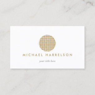 Carte De Visite Logo de cercle décoratif moderne en or