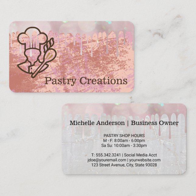 Carte De Visite Logo de chef cuisinant | Culinaire | Restaurant (Devant / Derrière)