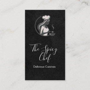Carte De Visite Logo de chef cuisinant   Restaurant   Traiteur