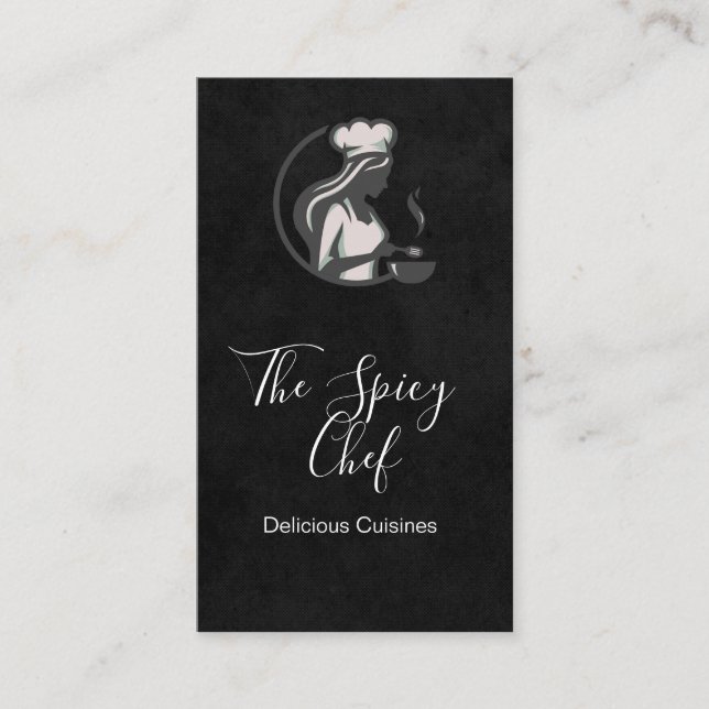 Carte De Visite Logo de chef cuisinant | Restaurant | Traiteur (Devant)