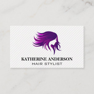 Carte De Visite Logo de cheveux à soufflage violet