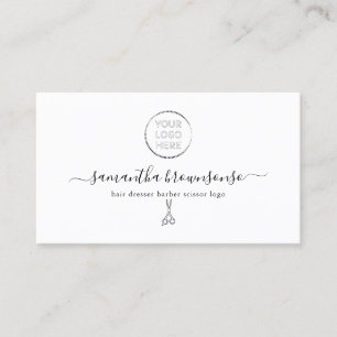Carte De Visite Logo de ciseaux de coiffeur barbier en ligne