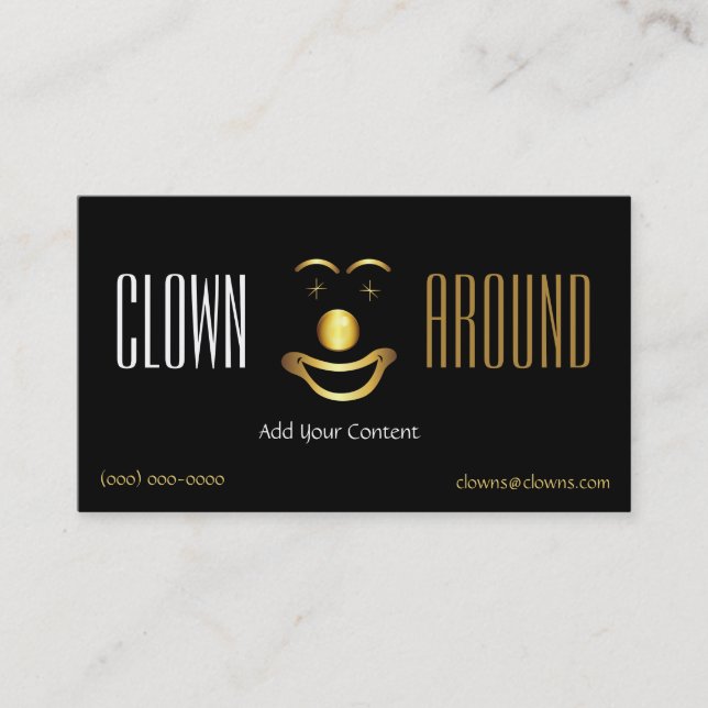 Carte De Visite Logo de clown Gold Classy (Devant)