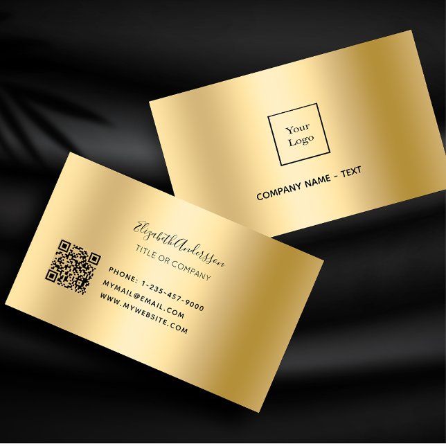 Carte De Visite Logo de code Gold qr (Créateur téléchargé)
