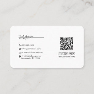 Carte De Visite Logo de code QR de connexion aux médias sociaux