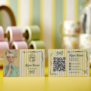 Carte De Visite Logo de code QR de photo de cheveux fantaisistes r