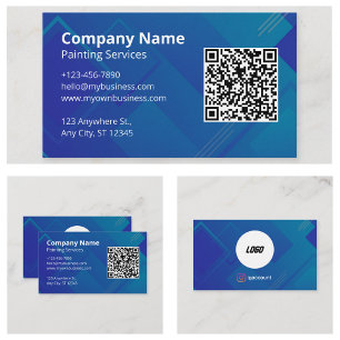 Carte De Visite Logo de code QR élégant et simple à scanner