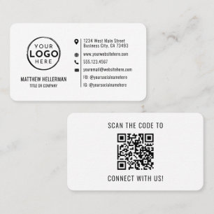 Carte De Visite Logo de code QR minimaliste moderne professionnel